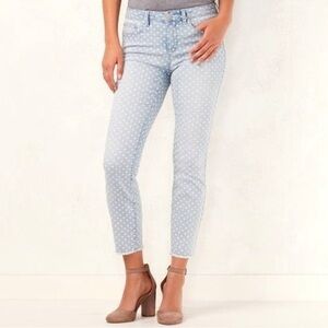 Lauren Conrad Women's Blue Polka Dot Jeans